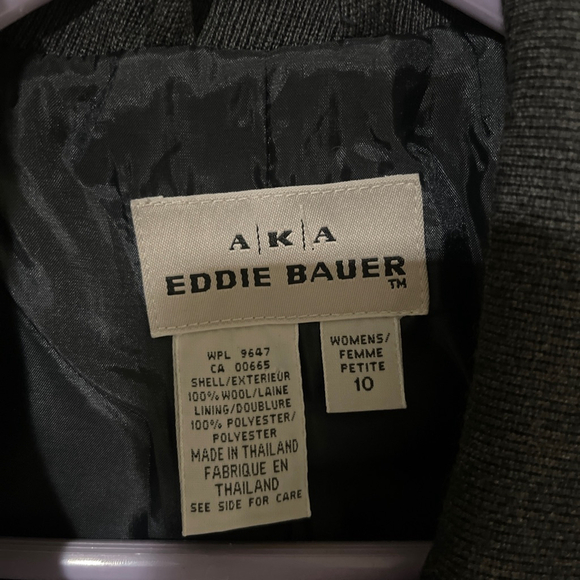 Women's Eddie Bauer Grey Petite 10P 100% Wool Blazer Jacket - Picture 7 of 11